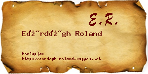 Eördögh Roland névjegykártya